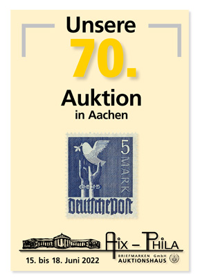 Titelseite 70. Aix-Phila Briefmarken- und Münzauktion