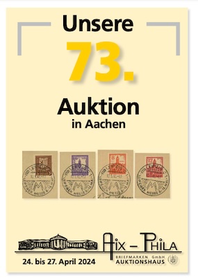 Titelseite 73. Aix-Phila Briefmarken- und Münzauktion