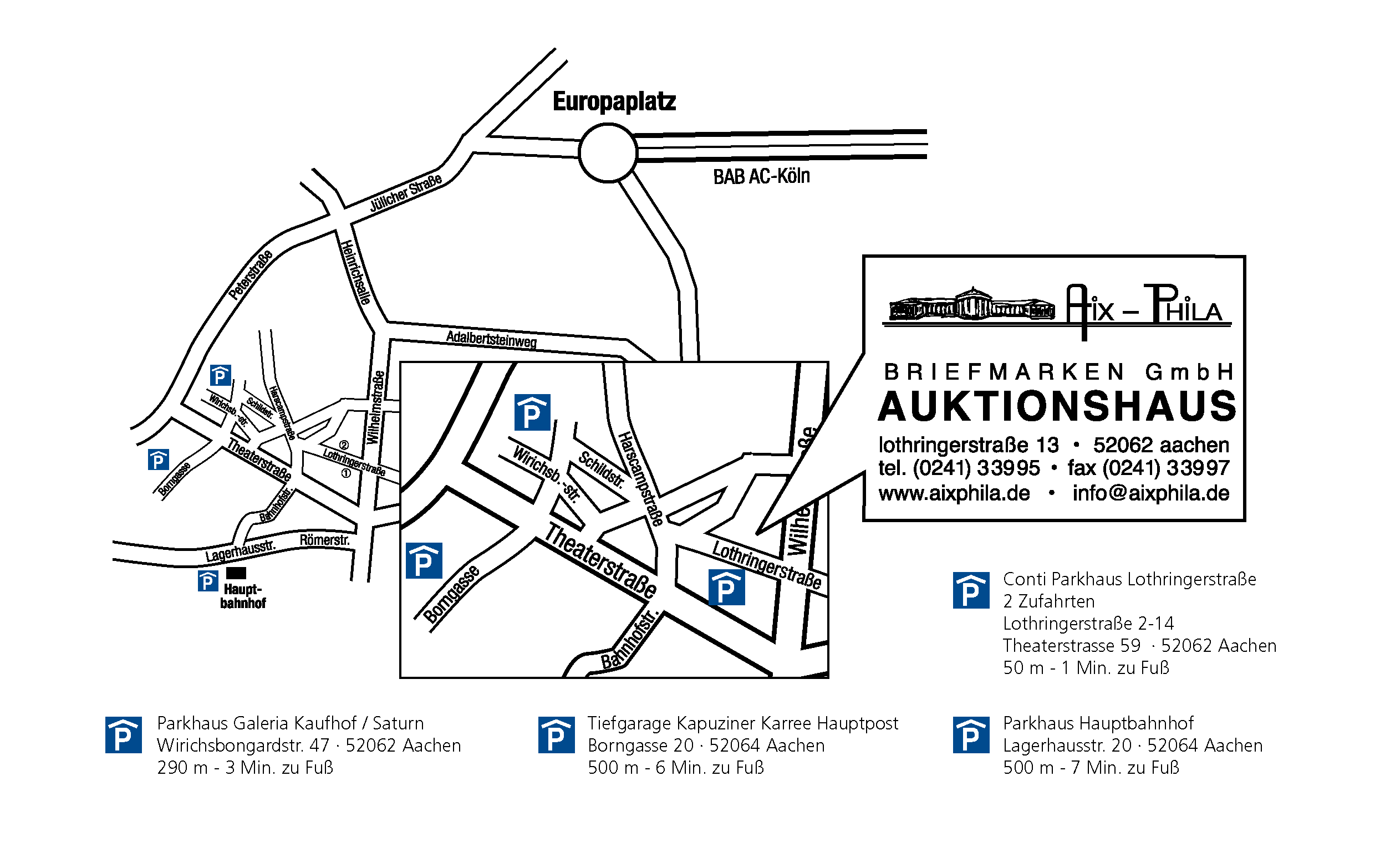 Map to AIX-PHILA Briefmarken GmbH